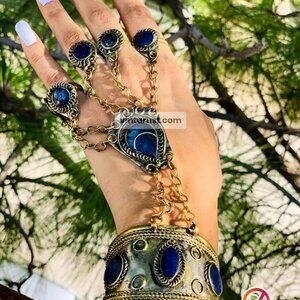 single Vintage Slave Bracelet, Bracelet with Rings, Afghan Slave Bracelet,